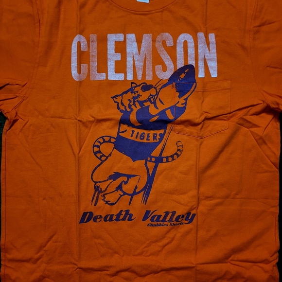 New Old Stock Chubbies Clemson University Tigers Pocket Tee Shirt Size XL - Picture 2 of 5